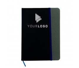 Black and Grey Notebook with Colored Strap