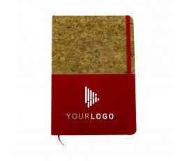 Cork Surface and Colored Notebook