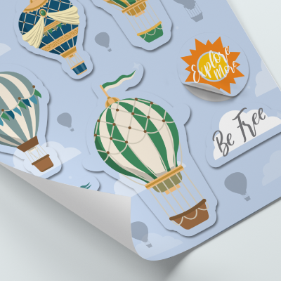 สติกเกอร์คละแบบในแผ่นเดียว