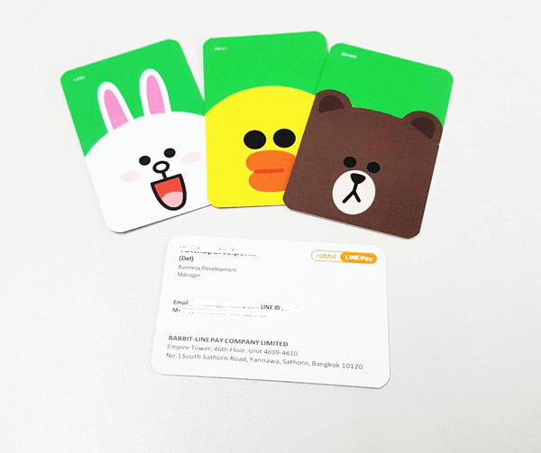 Rabbit LINE Pay's business cards printed with Gogoprint