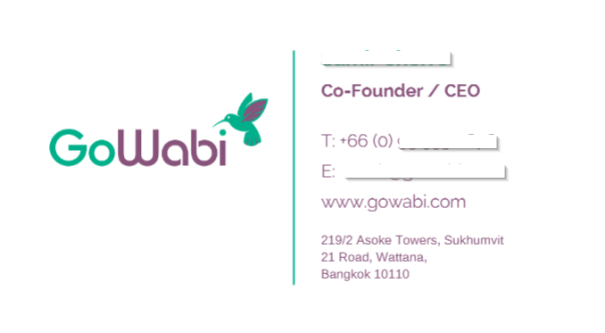 GoWabi's business cards printed with Gogoprint