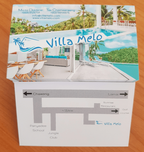 Villa Melo printed business cards with Gogoprint